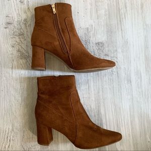 Bamboo Tan suede booties